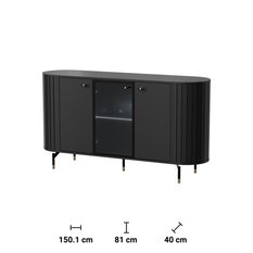 Komoda Zante 150 cm do salonu led czarny - Miniaturka zdjęcia nr 9