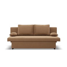 Kanapa 3-osobowa NOLA 191x92x91 cm wygodna sofa rozkładana z pojemnikiem do pokoju do salonu sprężyna bonell cappuccino - Miniaturka zdjęcia nr 2