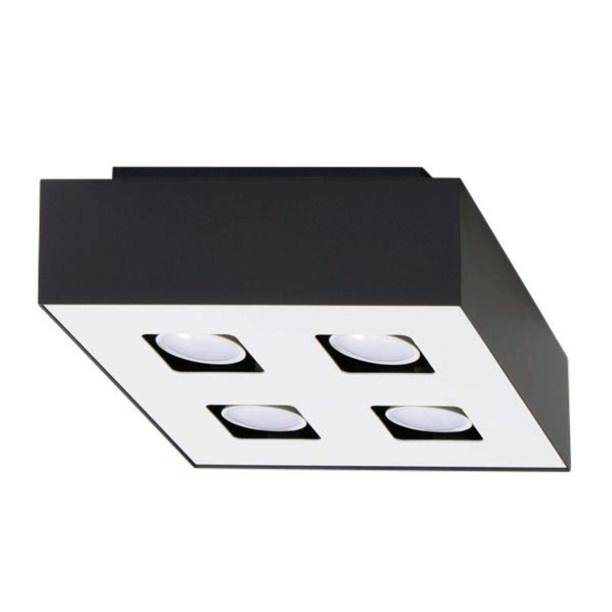 Plafon MONO 4 czarny 11x24x24cm nowoczesna lampa GU10 do salonu 