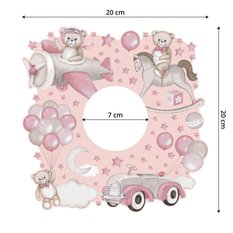 Naklejka Pod Kontakt Do Pokoju Dzieci Balony tle 20x20 Misie Gwiazdy Samolot Chmury - Miniaturka zdjęcia nr 2