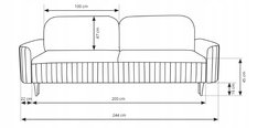 Kanapa VENA 244x77x102 cm z funkcją spania i przechowywania do salonu różowy Mono - Miniaturka zdjęcia nr 7