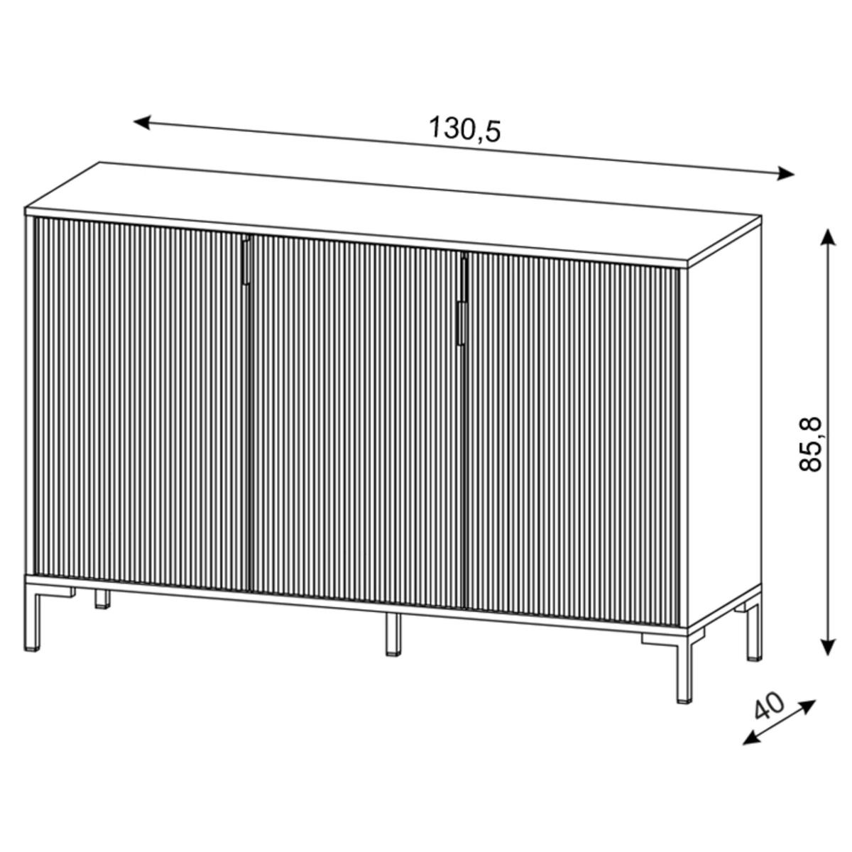 Komoda 3D Flinn 130 cm do sypialni garderoby biały mat nr. 6