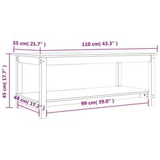 Stolik kawowy 110x55x45 cm z praktyczną półką lite drewno sosnowe szary do salonu - Miniaturka zdjęcia nr 8