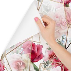 Tapeta do sypialni kolorowe róże kwiaty zieleń  - Miniaturka zdjęcia nr 1