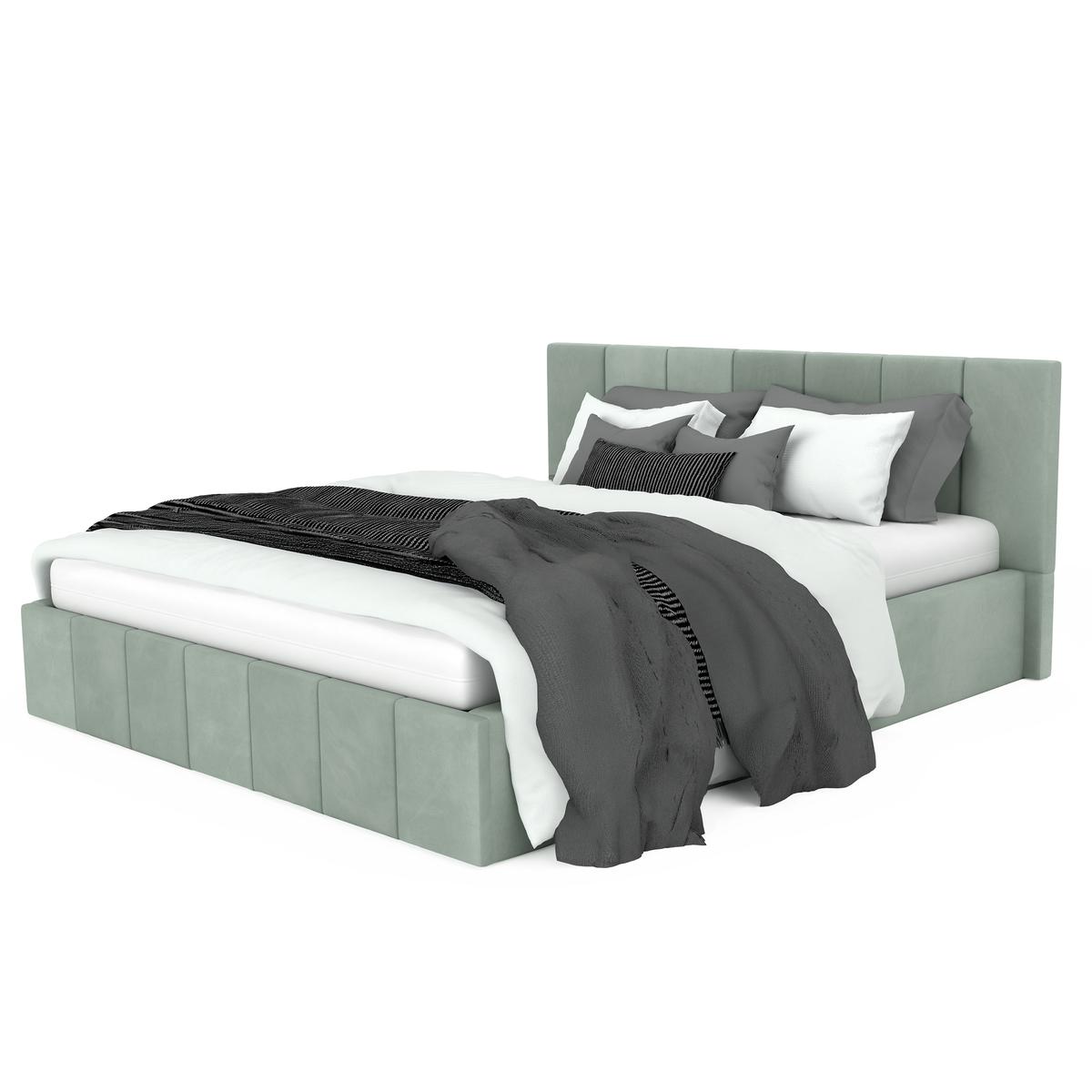 Łóżko tapicerowane 160x200 premium z pojemnikiem do sypialni miętowe wezgłowie 107 cm nr. 8
