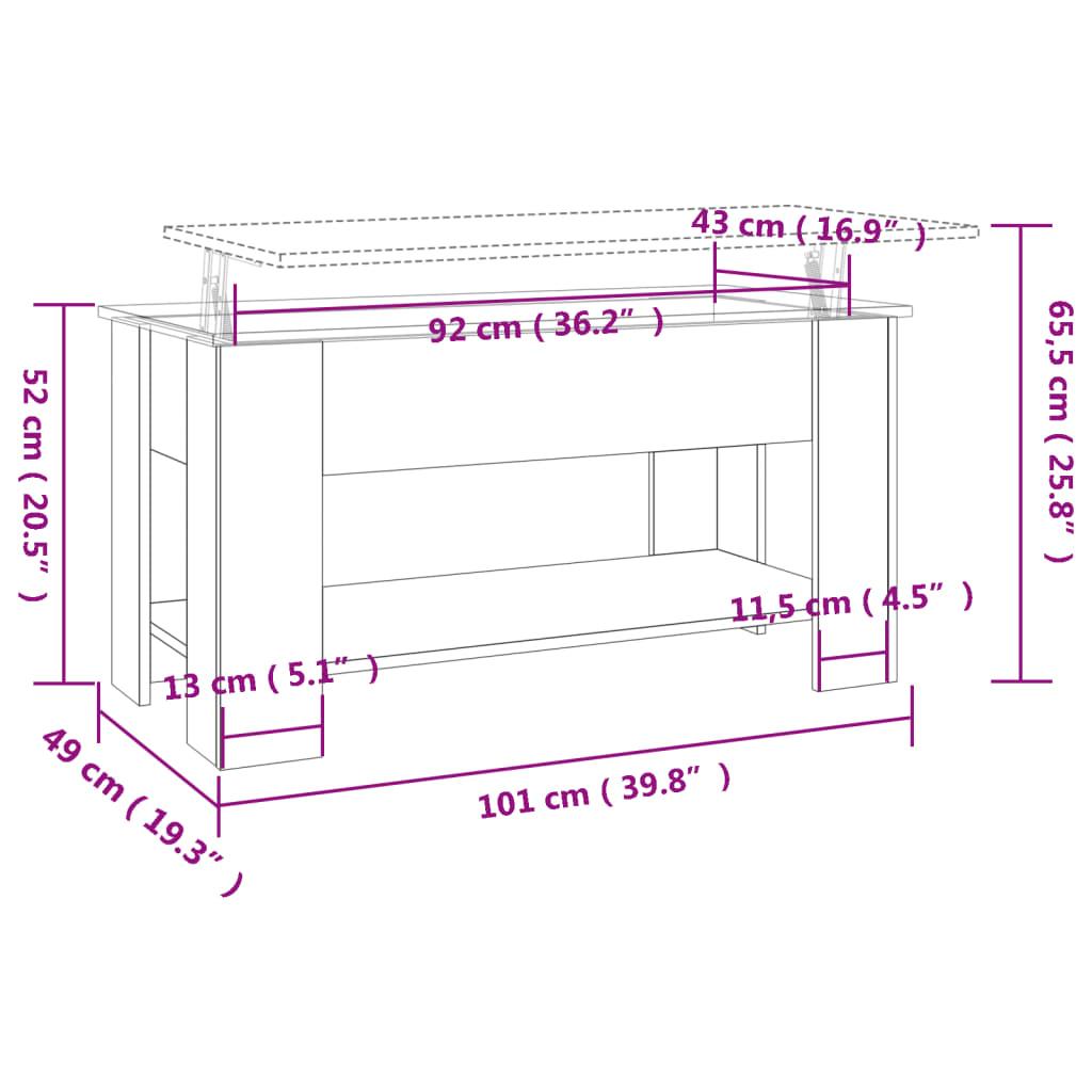 Stolik kawowy 101x49x52 cm z praktyczną półką w kolorze brązowego dębu do salonu nr. 9