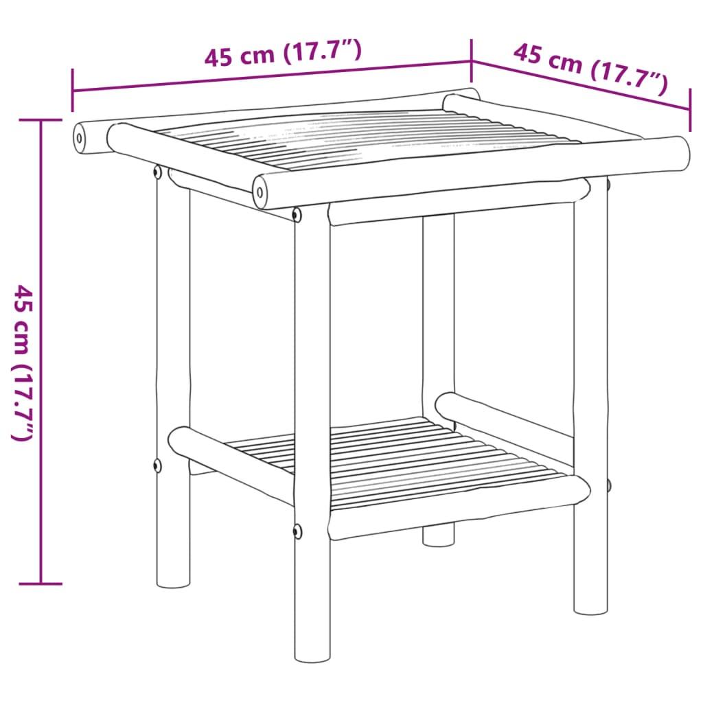 Stolik kawowy 45x45x45 cm z praktyczną półką bambusowy do salonu lub na balkon nr. 8