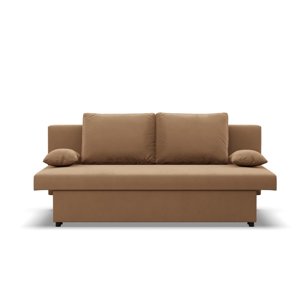 Kanapa 3-osobowa NOLA 191x92x91 cm wygodna sofa rozkładana z pojemnikiem do pokoju do salonu sprężyna bonell cappuccino nr. 2