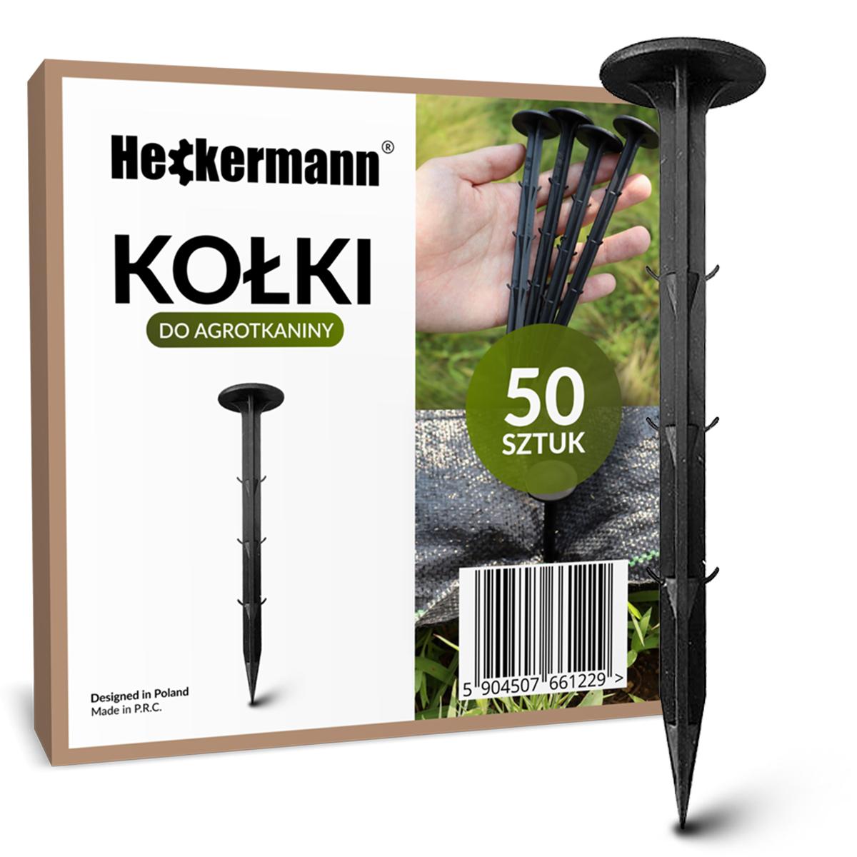 Agrotkanina Heckermann 1,1x100m 70g/m2 Czarna + Kołki czarne 50 szt nr. 5