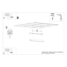 Plafon PINNE 150 szary 4000K 6x6x150cm nowoczesna lampa LED do salonu - Miniaturka zdjęcia nr 7