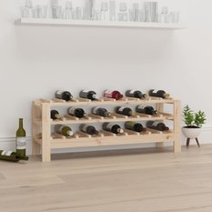 Stojak na wino 109,5x30x42 cm lite drewno sosnowe 30 butelek do salonu - Miniaturka zdjęcia nr 4