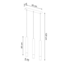 Lampa wisząca WEZYR 3 biała 120x6x45cm nowoczesna lampa G9 do salonu - Miniaturka zdjęcia nr 4