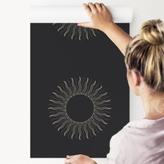 Tapeta Do Sypialni Minimalistyczny Wzór SŁOŃCE - Miniaturka zdjęcia nr 4