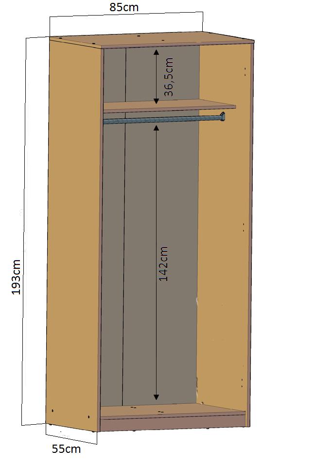 Szafa WIKTORIA Sz04 193x85x55 cm dąb sonoma biała korytarz lub do salonu  nr. 4