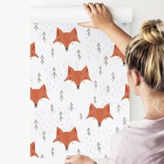 Tapeta Do Pokoju Dziecięcego LISY Drzewa Góry Las  - Miniaturka zdjęcia nr 6