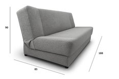Wersalka DUO 188x85x90 cm kanapa rozkładana z funkcją spania i pojemnikiem szara - Miniaturka zdjęcia nr 3