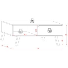 Stolik kawowy Tokio Le craft 110 cm do salonu prostokątny biały mat  - Miniaturka zdjęcia nr 3