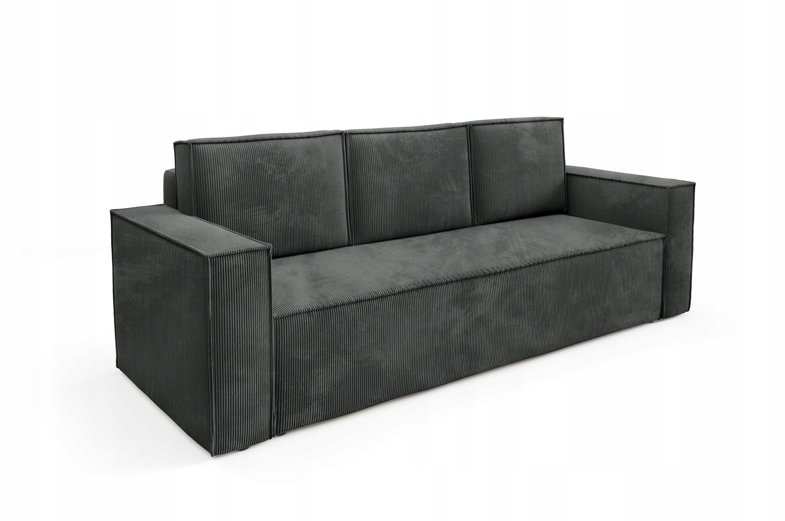 Kanapa 248x96x93 cm sofa z funkcją spania automat i pojemnik sztruks brudny róż do salonu nr. 8