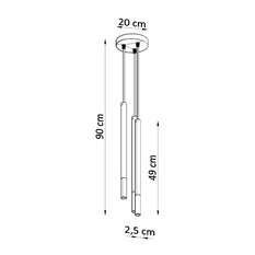 Lampa wisząca MOZAICA 3P czarny/złoto 90x20x20cm nowoczesna G9 do salonu - Miniaturka zdjęcia nr 4