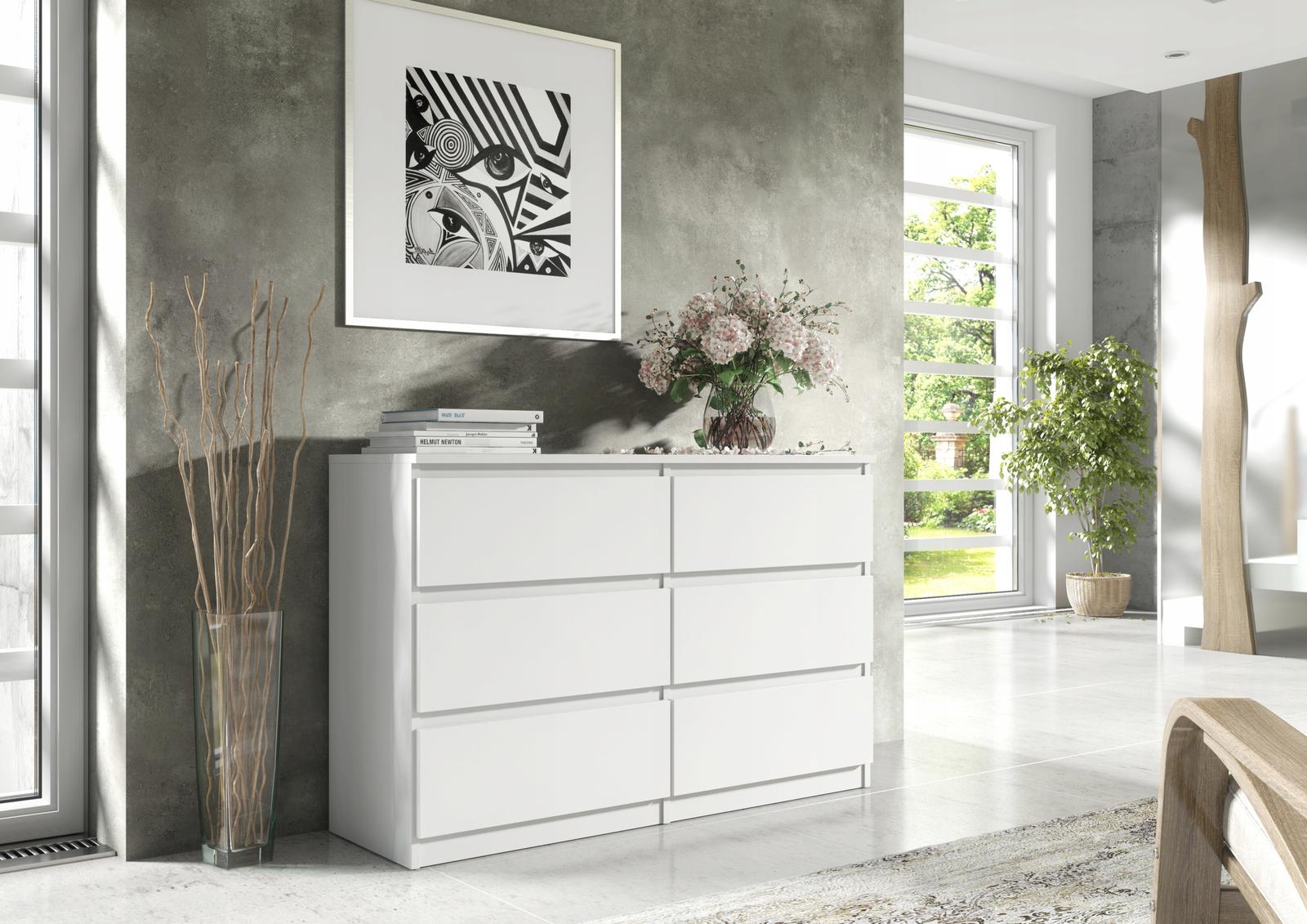 Komoda MARTUSIA 79x140x39 cm z 6 szufladami kaszmir do salonu nr. 3