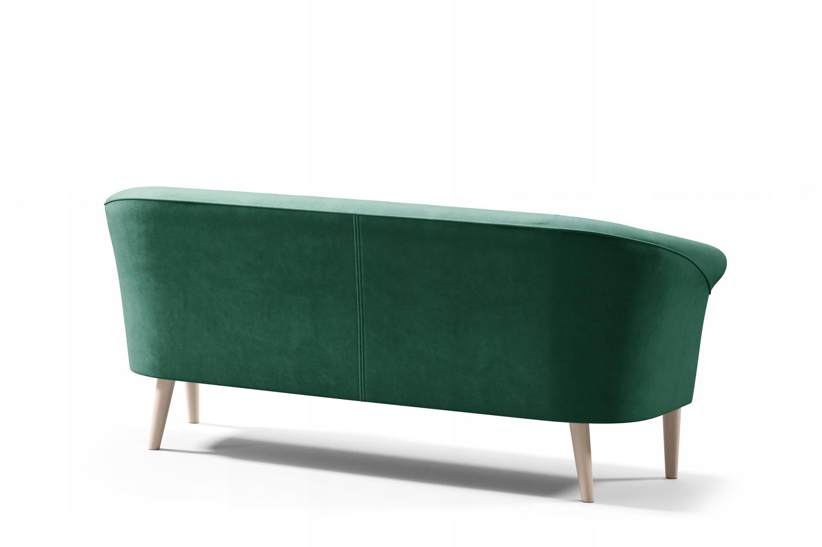 Sofa ESPERO 176x57x70 cm trzyosobowa  w stylu skandynawskim welur ciemnoniebieska do salonu nr. 6