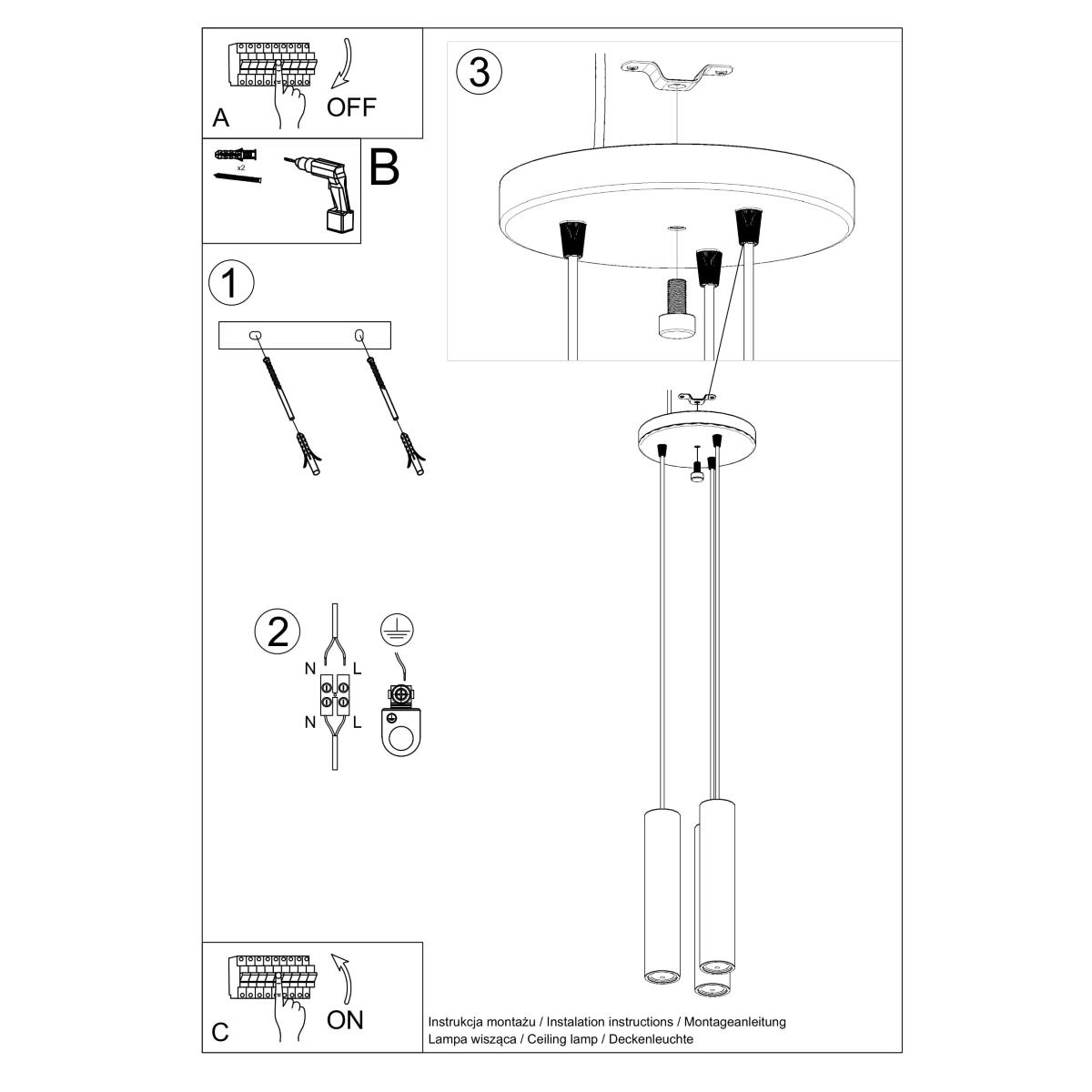 Lampa wisząca LINO 3P 100x20x20cm nowoczesna G10 do salonu nr. 5