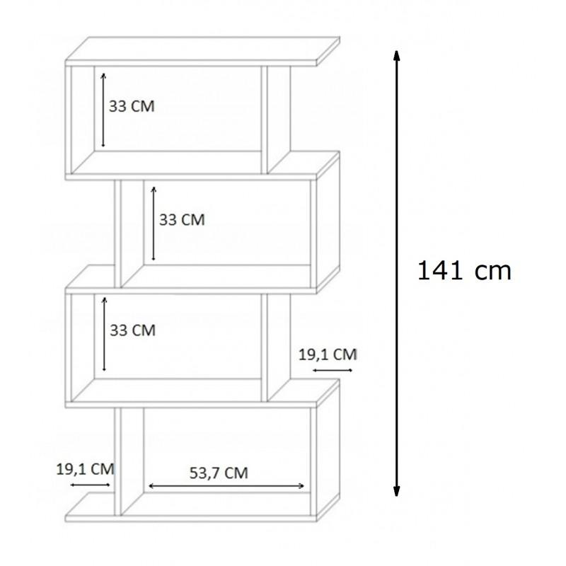 Regał otwarty 76,4x28x141 cm Bask na książki z czterema praktycznymi półkami dąb sonoma do salonu nr. 3