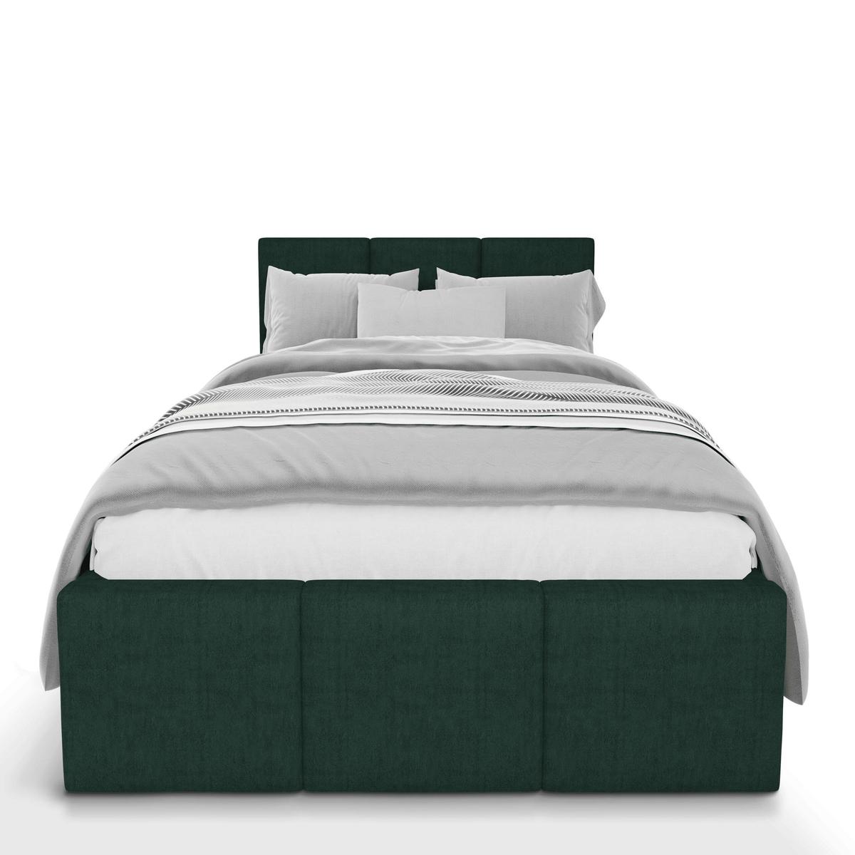 Łóżko Pojedyncze 90x200cm łóżko tapicerowane z pojemnikiem butelkowa zieleń do sypialni wezgłowie 120 cm nr. 6