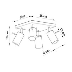 Plafon RING 4 czarny 16x25x25cm nowoczesna lampa GU10 do salonu  - Miniaturka zdjęcia nr 4