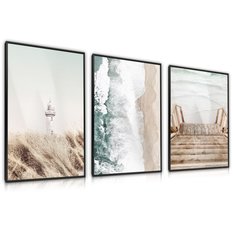 Zestaw X3 Plakat W Ramie Latarnia Morze Plaża Styl Boho Do Salonu 60x80cm - Miniaturka zdjęcia nr 1