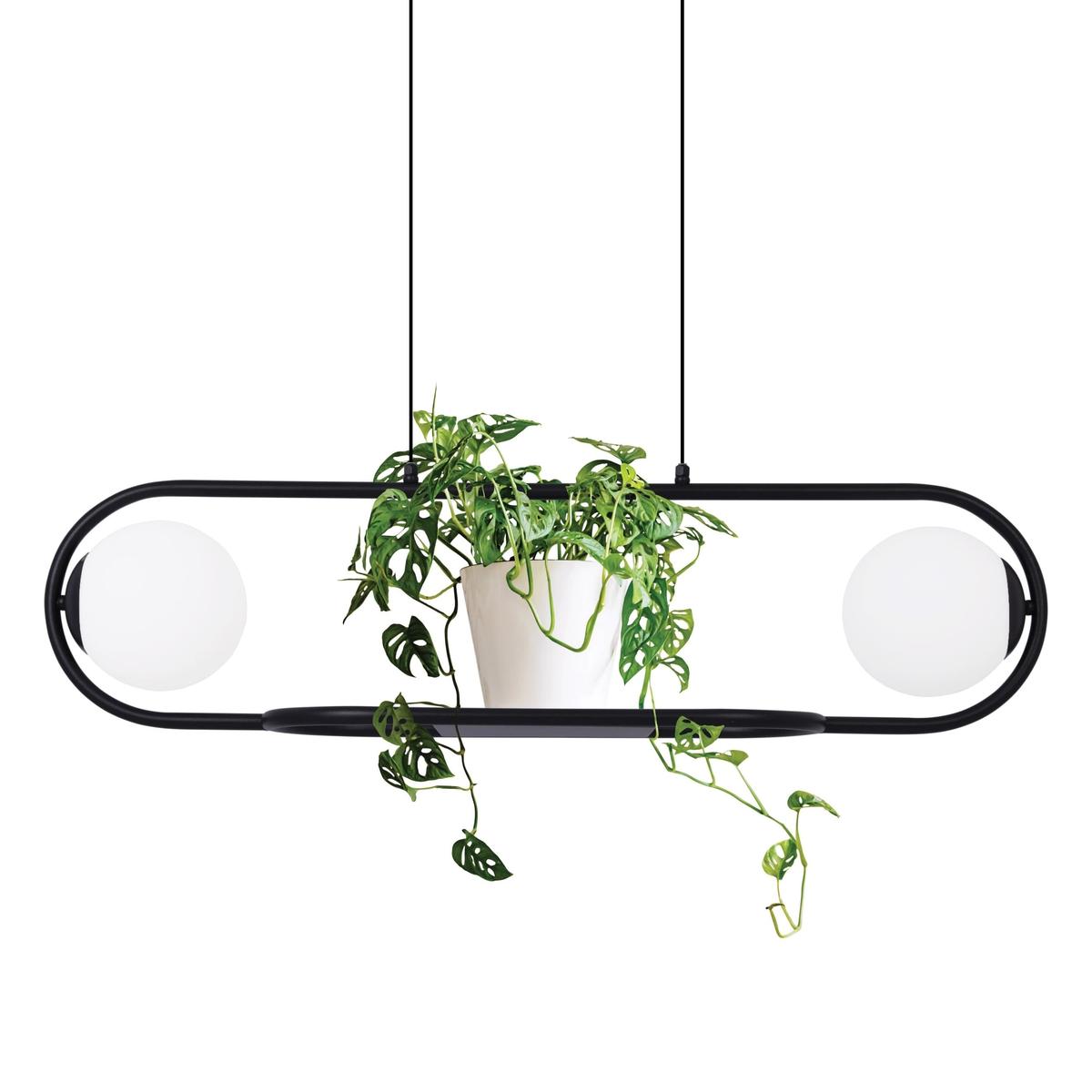 Lampa wisząca K-4961 FINESTRA 93x80x26 cm z kwietnikiem do salonu lub pokoju czarny/biały matowy nr. 1