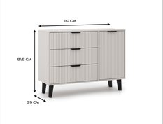 Komoda Scandi 81,5x110x39 cm do salonu kaszmir beż - Miniaturka zdjęcia nr 2