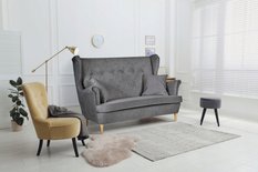 Zestaw wypoczynkowy mebli ARI 149x104x92 cm uszak sofa fotele pufy do salonu Mirofaza fioletowy - Miniaturka zdjęcia nr 5