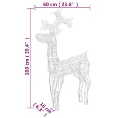 Renifery ozdobne, 2 szt., 60x16x100 cm, akryl - Miniaturka zdjęcia nr 7