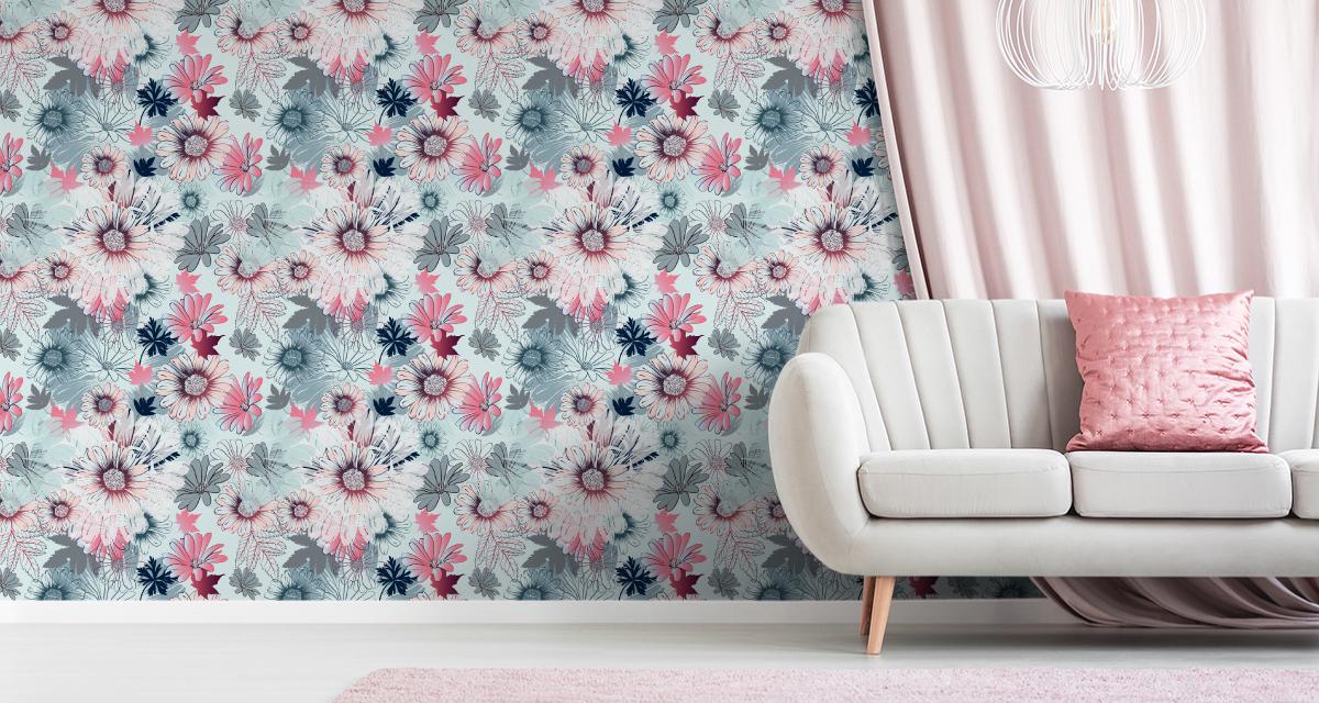 Tapeta Kolorowe Wiosenne KWIATY Natura Do Salonu 53x1000  nr. 7