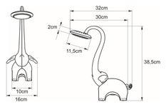 Lampka biurkowa K-BL1603 SŁONIK 32x38.5x16 cm do salonu lub pokoju niebieski - Miniaturka zdjęcia nr 2