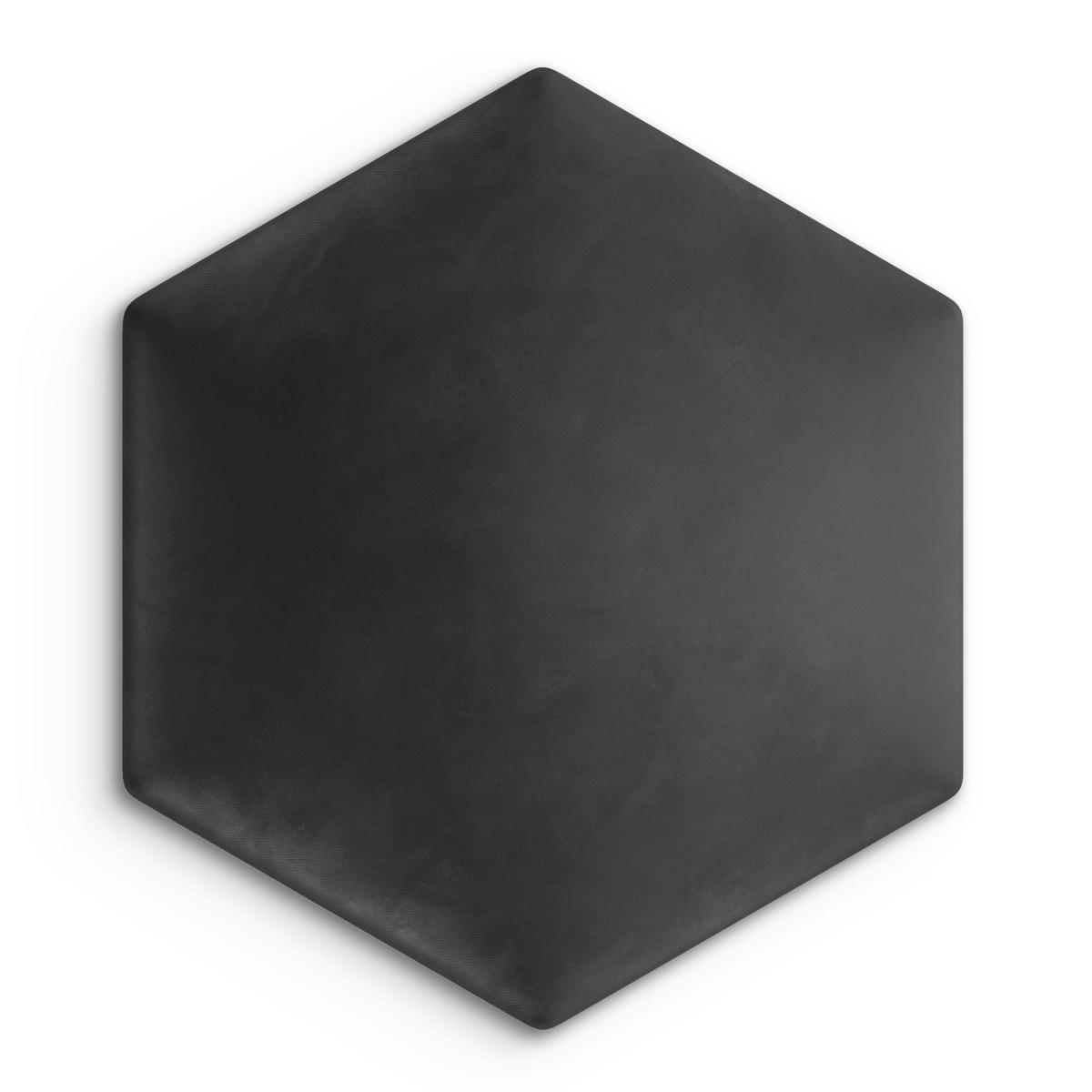 Panele tapicerowane 35x40 cm na ścianę hexagon grafitowy  nr. 2