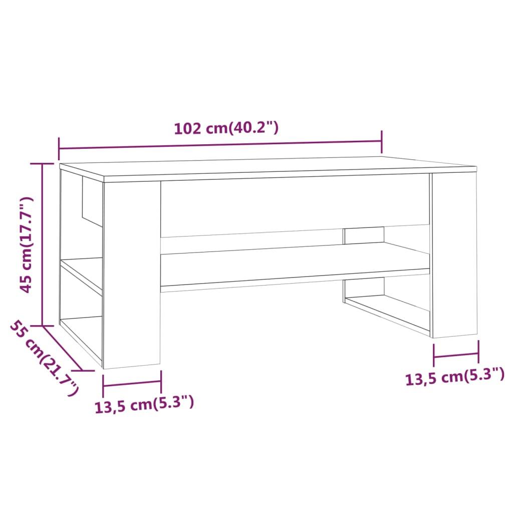 Stolik kawowy 102x55x45 cm z dolną półką czarny do salonu nr. 7