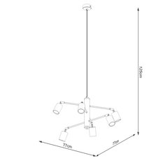 Żyrandol LEMMI 125x77x77cm czarna wisząca lampa GU10 do salonu  - Miniaturka zdjęcia nr 5