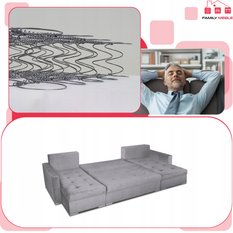Narożnik Varius BIG 297x74x140 cm kształt U z funkcją spania i przechowywania do salonu Monoliht szary - Miniaturka zdjęcia nr 5