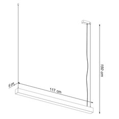 Lampa wisząca PINNE 117 szara 3000K 150x6x118cm nowoczesna LED do salonu - Miniaturka zdjęcia nr 8