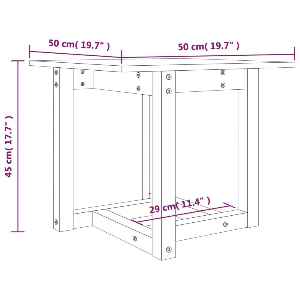 Stolik kawowy 50x50x45 cm z litego drewna sosnowego do salonu nr. 7