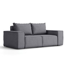 Sofa ogrodowa SONNE 180x73x88 cm dwuosobowa wodoodporna UV + 2 poduszki na taras do ogrodu ciemnoszara