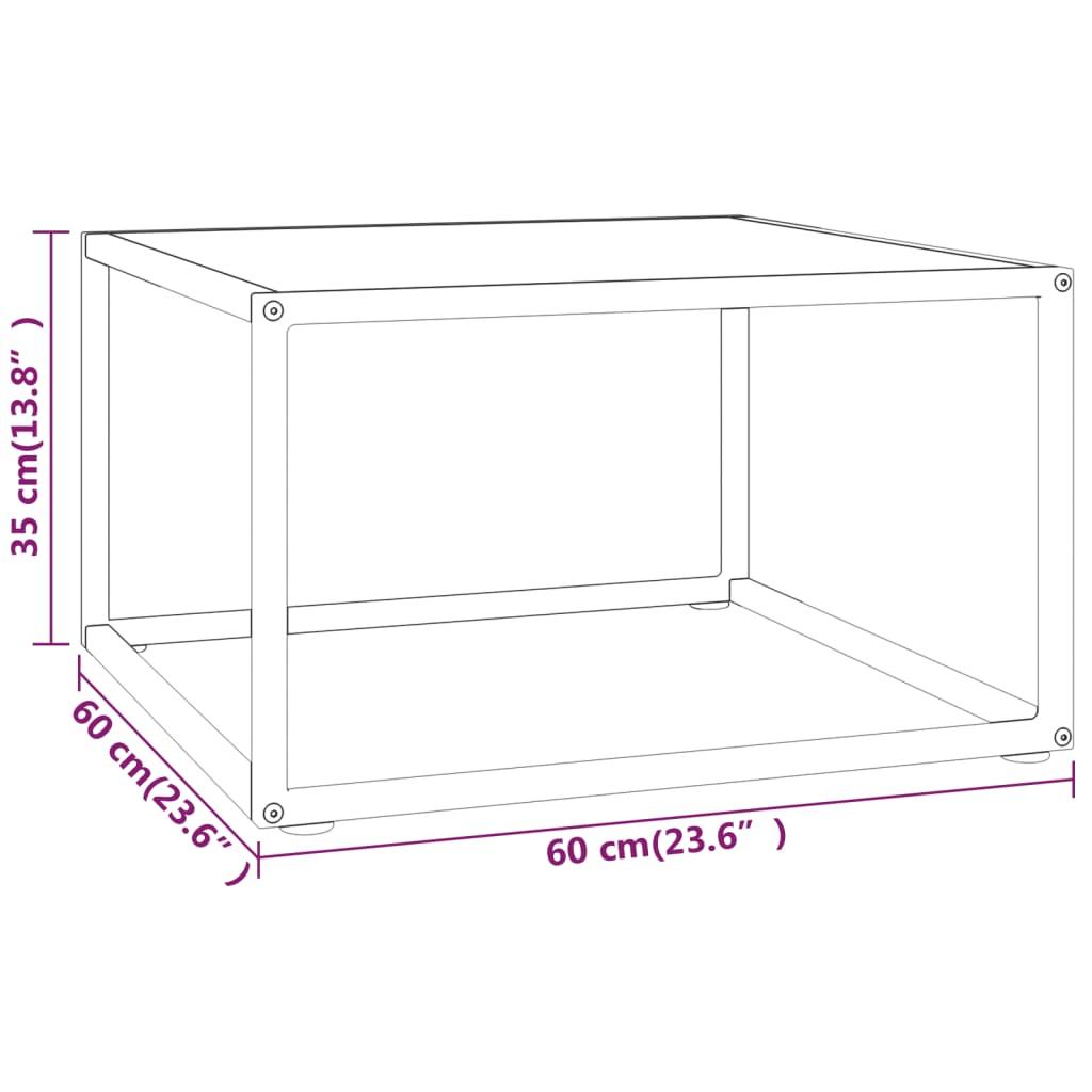  Stolik kawowy 60x60x35 cm do jadalni pokoju dziennego szkło w kolorze biały marmur nr. 5