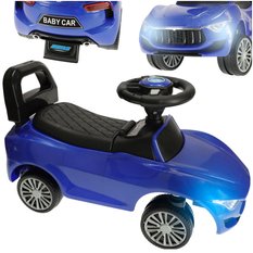 Jeździk samochód pchacz z dźwiękiem światłami niebieski dla dzieci 28x38,5x65 cm