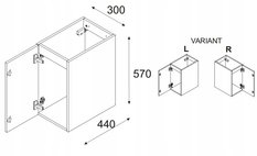 Szafka Łazienkowa POD BLAT 30 cm CZARNA Wisząca FRONT 3D MDF LUXOR - Miniaturka zdjęcia nr 3