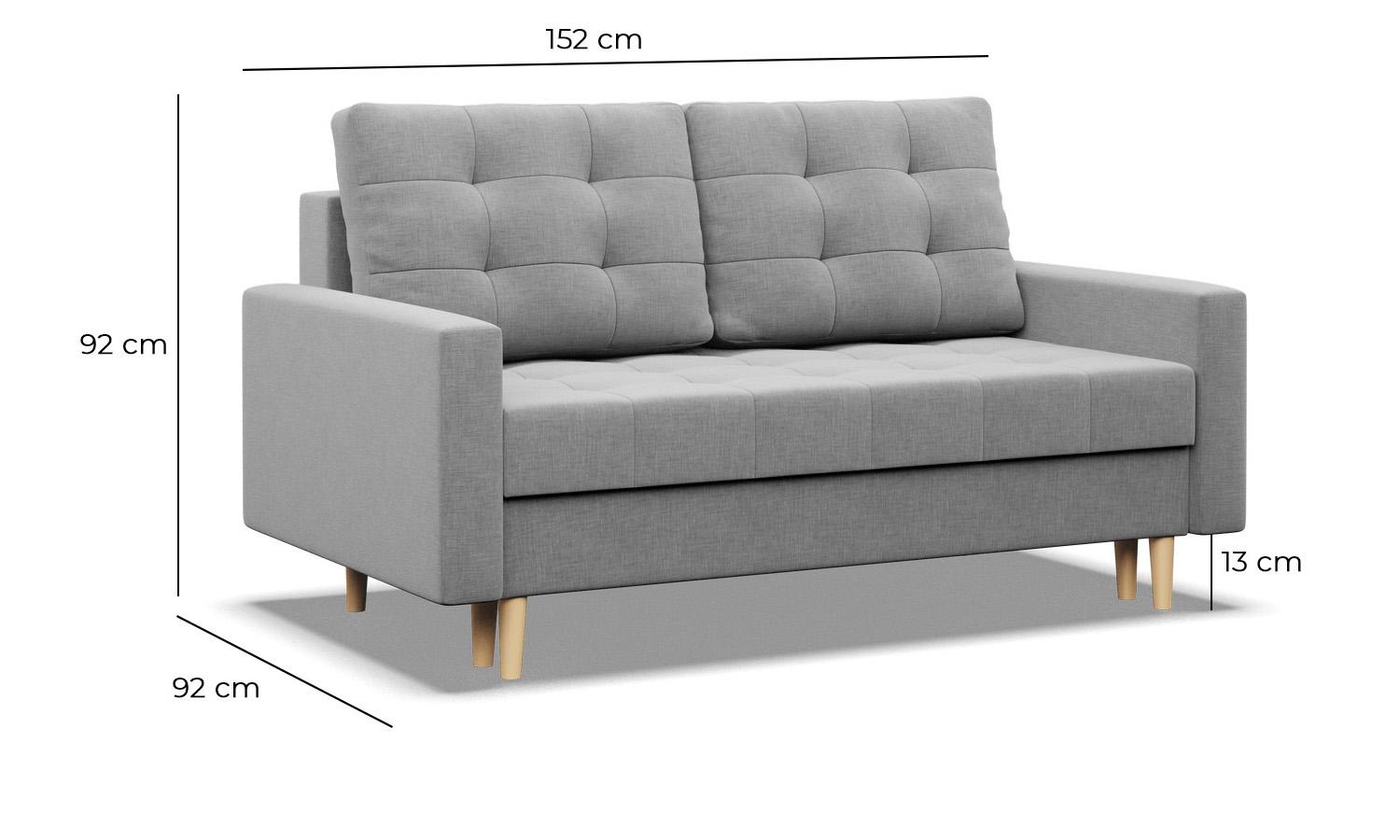 Sofa Elma 152x92x92 cm 2-osobowa skandynawska rozkładana z pojemnikiem sprężyna bonell  czarna nr. 8