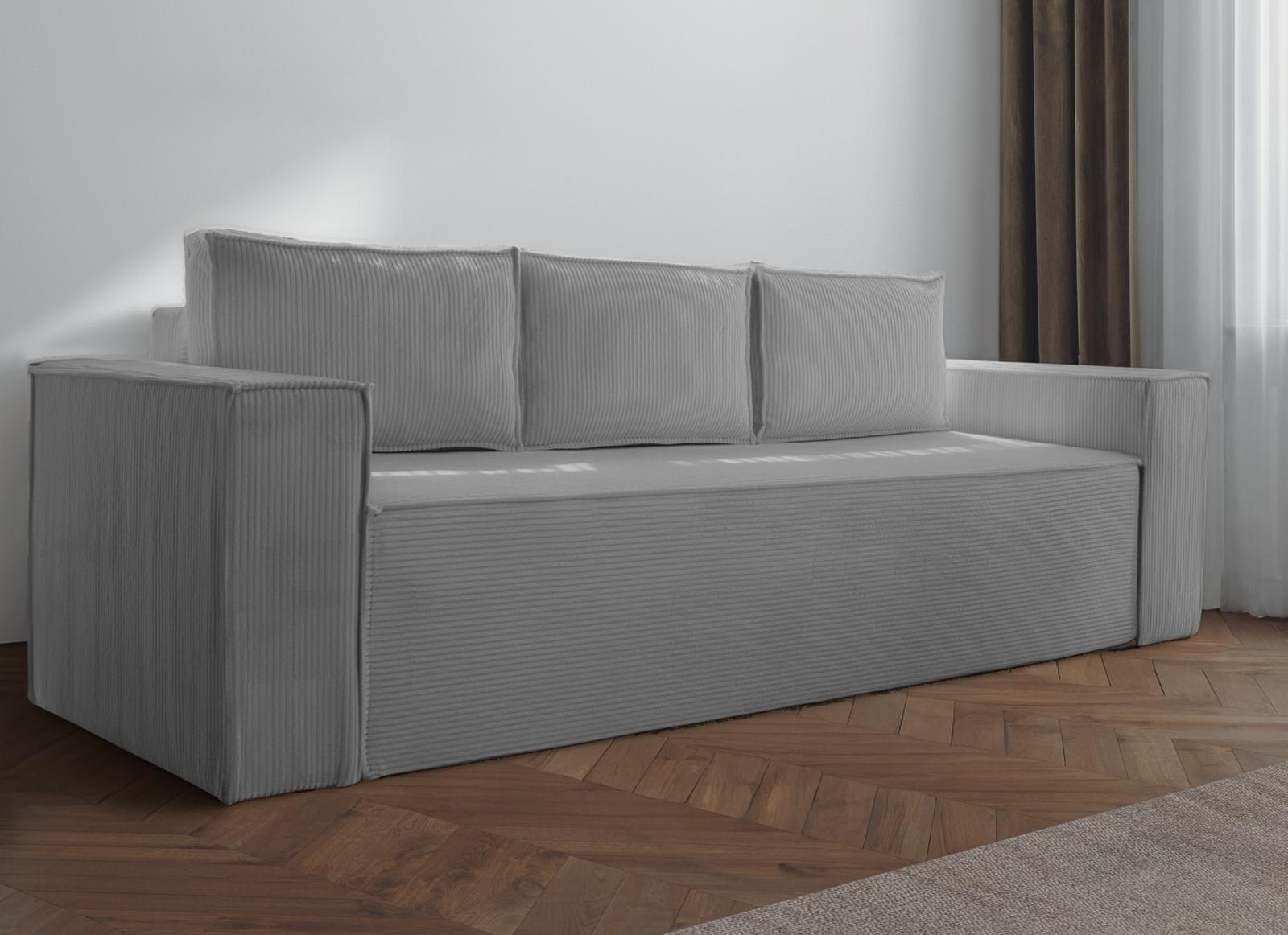 Kanapa rozkładana Verona 248x52x93 cm wersalka z funkcją spania i pojemnikiem sprężyny bonell sztruks szary do salonu nr. 2