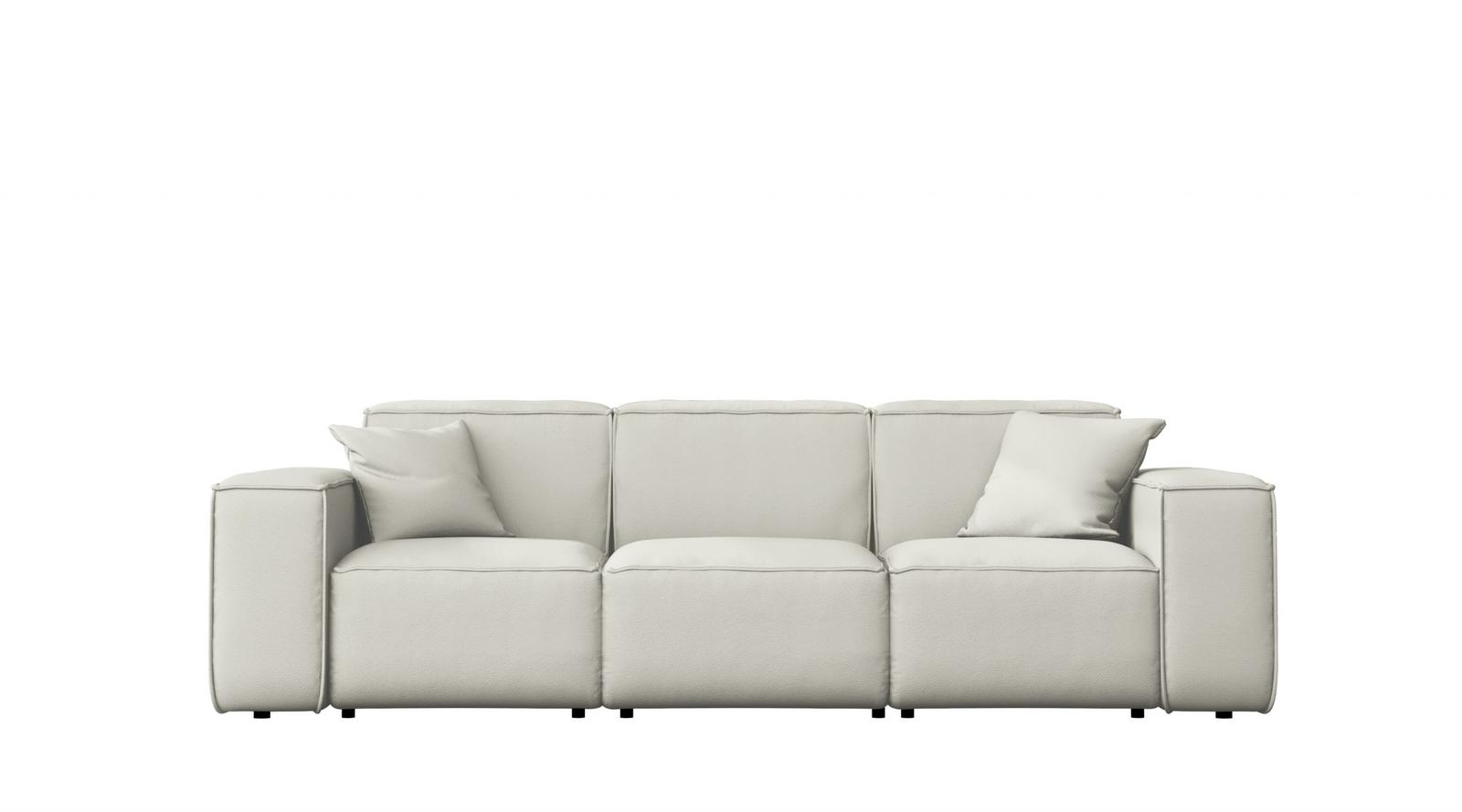 Sofa ogrodowa MALIBU 245x103x88 cm wodoodporna UV 3-os + 2 poduszki do ogrodu kremowa