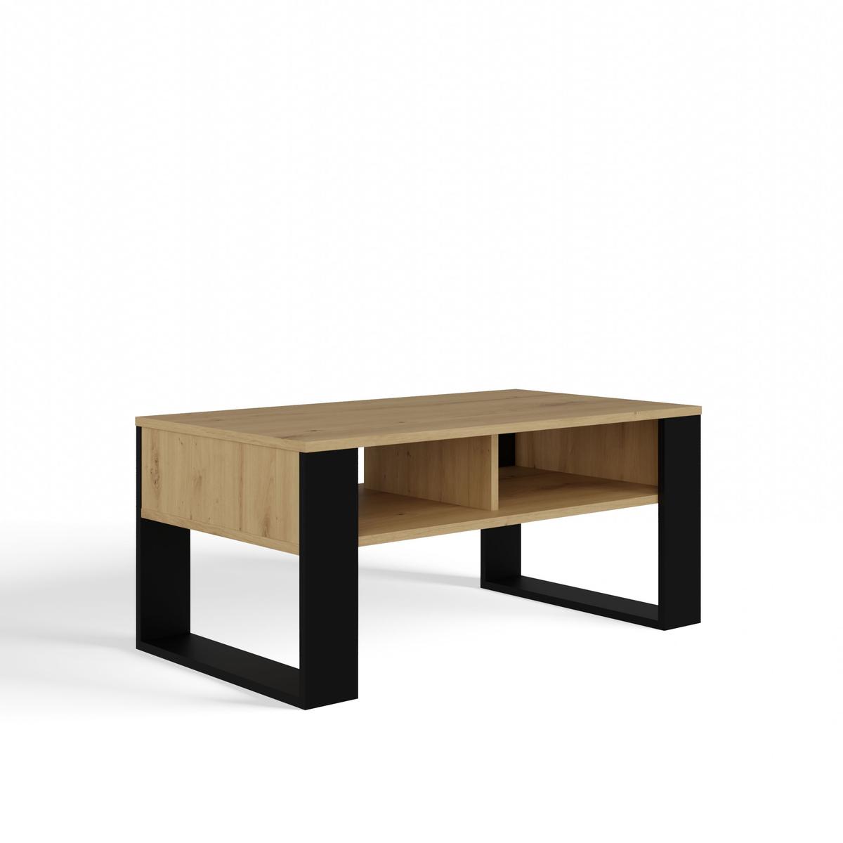 Stolik kawowy ława Modern 2p 58x98x50 cm do pokoju brązowo-czarny do pokoju